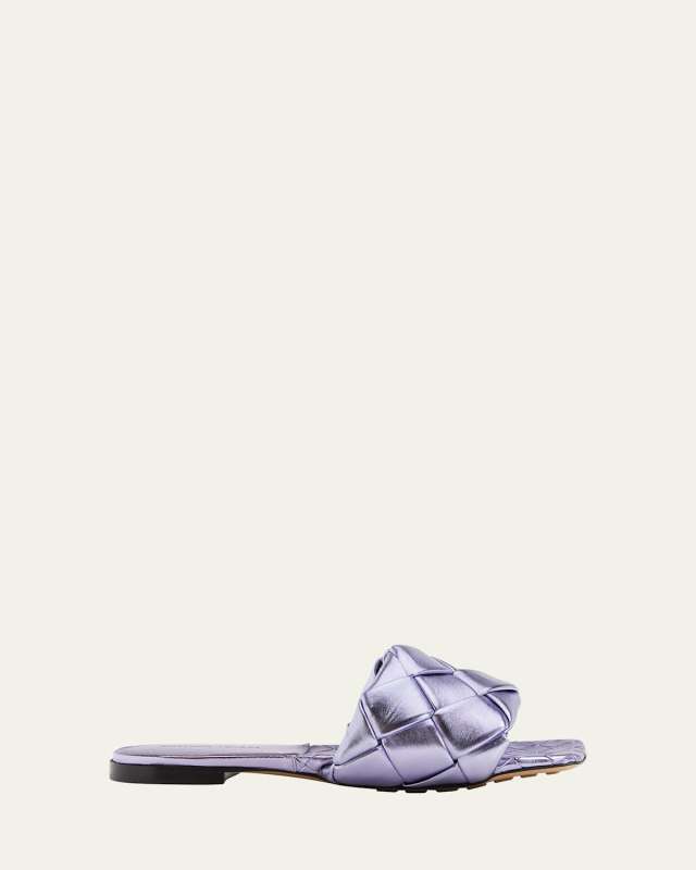 Lido Metallic Woven Flat Sandals